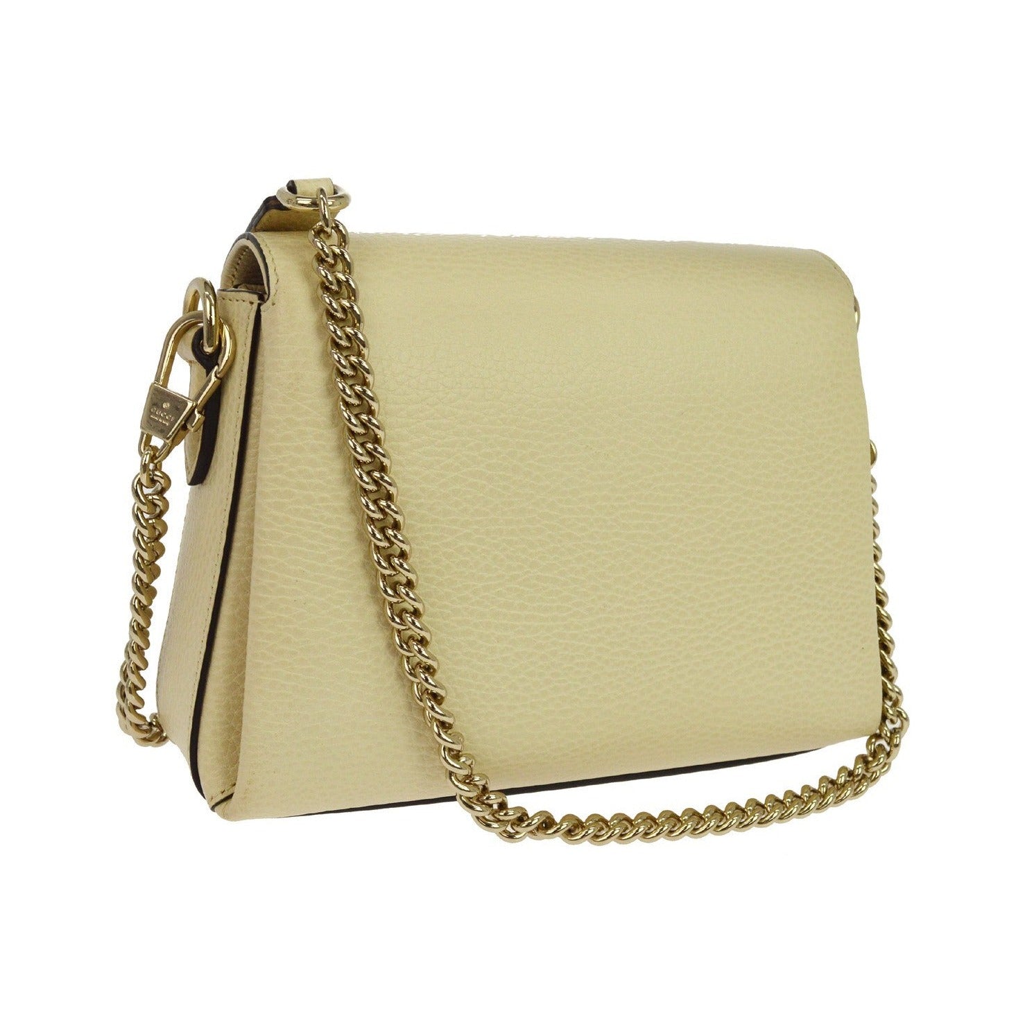 Gucci Interlocking Chain Leather, Neutral, Leather, Shoulder Bag