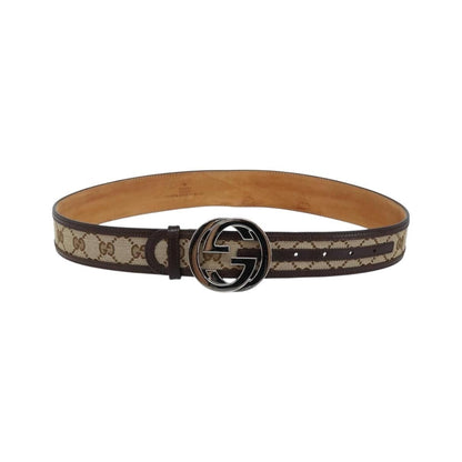Gucci Interlocking G Belt GG Canvas, Beige, Canvas, Belt