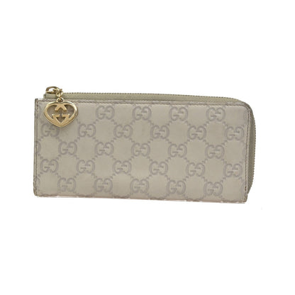 Gucci Interlocking G Zip Around Wallet (Outlet) Leather, Beige, Leather, Wallet