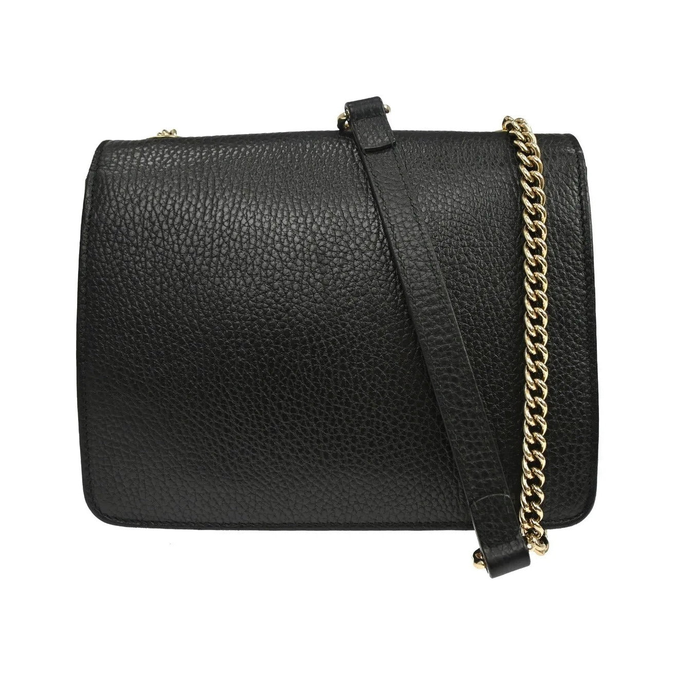 Gucci Interlocking Leather, Black, Leather, Shoulder Bag