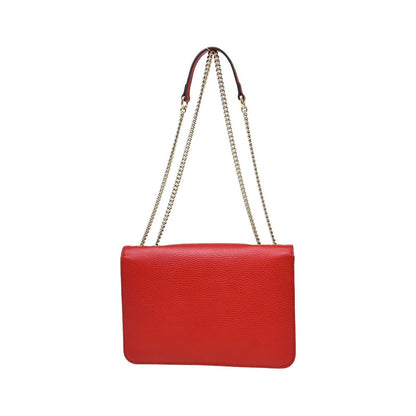 Gucci Interlocking Leather, Red, Leather, Shoulder Bag