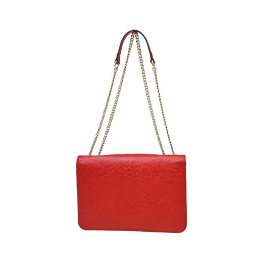 Gucci Interlocking Leather, Red, Leather, Shoulder Bag