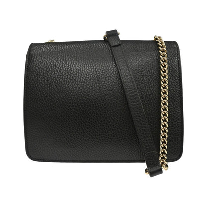 Gucci Interlocking Leather, Black, Leather, Shoulder Bag