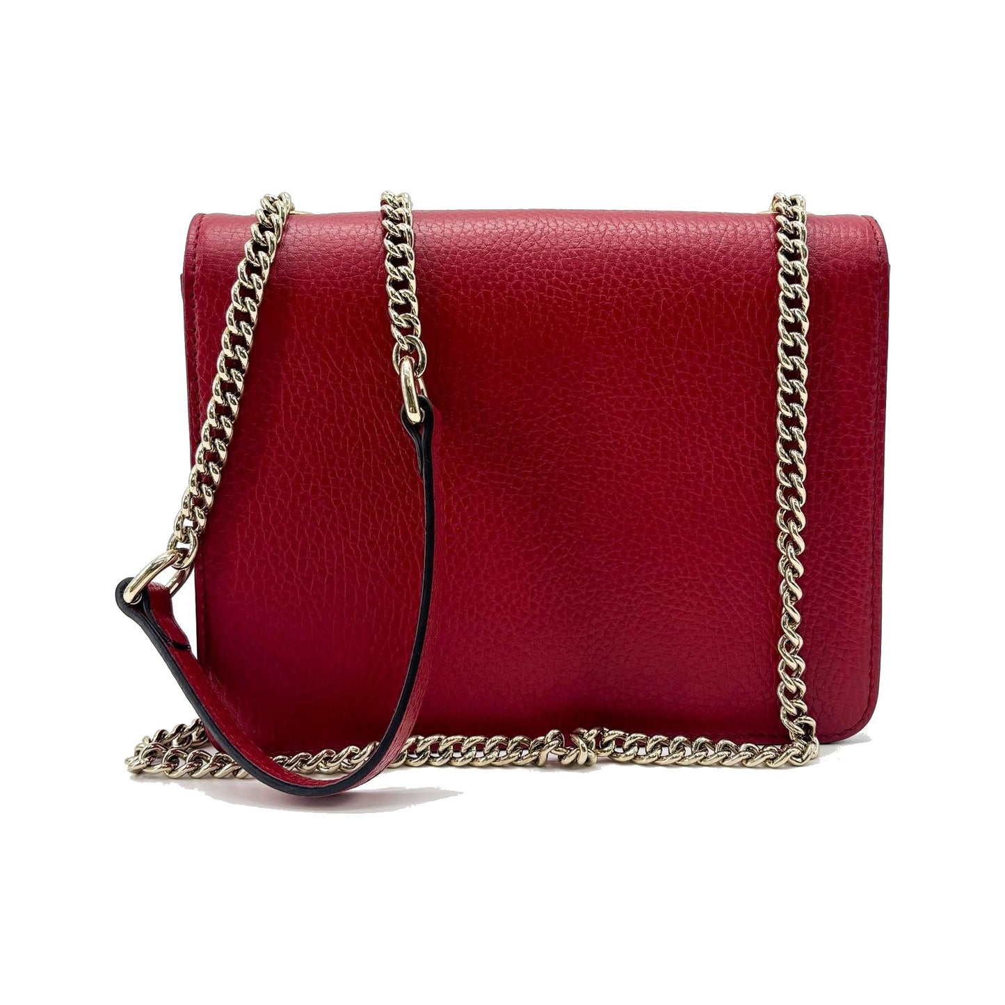 Gucci Interlocking Leather, Red, Leather, Shoulder Bag