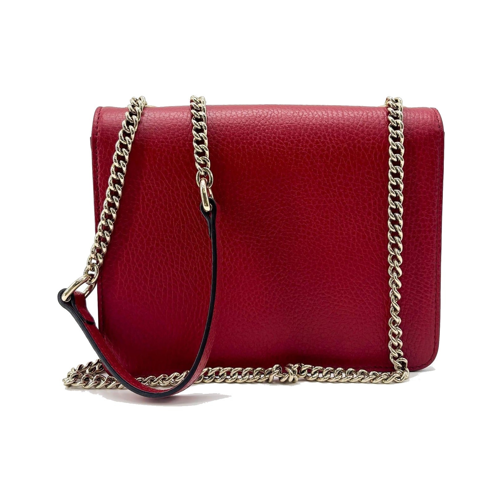 Gucci Interlocking Leather, Red, Leather, Shoulder Bag
