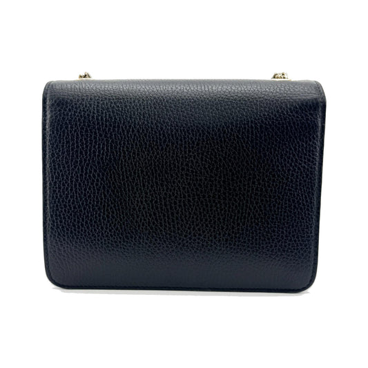 Gucci Interlocking Leather, Black, Leather, Shoulder Bag