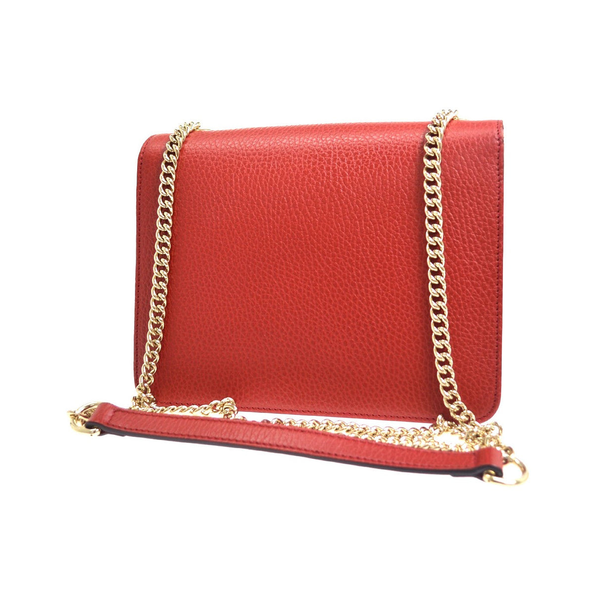 Gucci Interlocking Leather, Red, Leather, Shoulder Bag