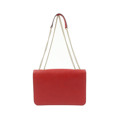 Gucci Interlocking Leather, Red, Leather, Shoulder Bag