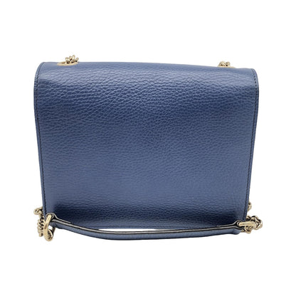 Gucci Interlocking Leather, Blue, Leather, Shoulder Bag