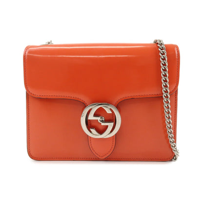 Gucci Interlocking Patent, Orange, Patent Leather, Shoulder Bag