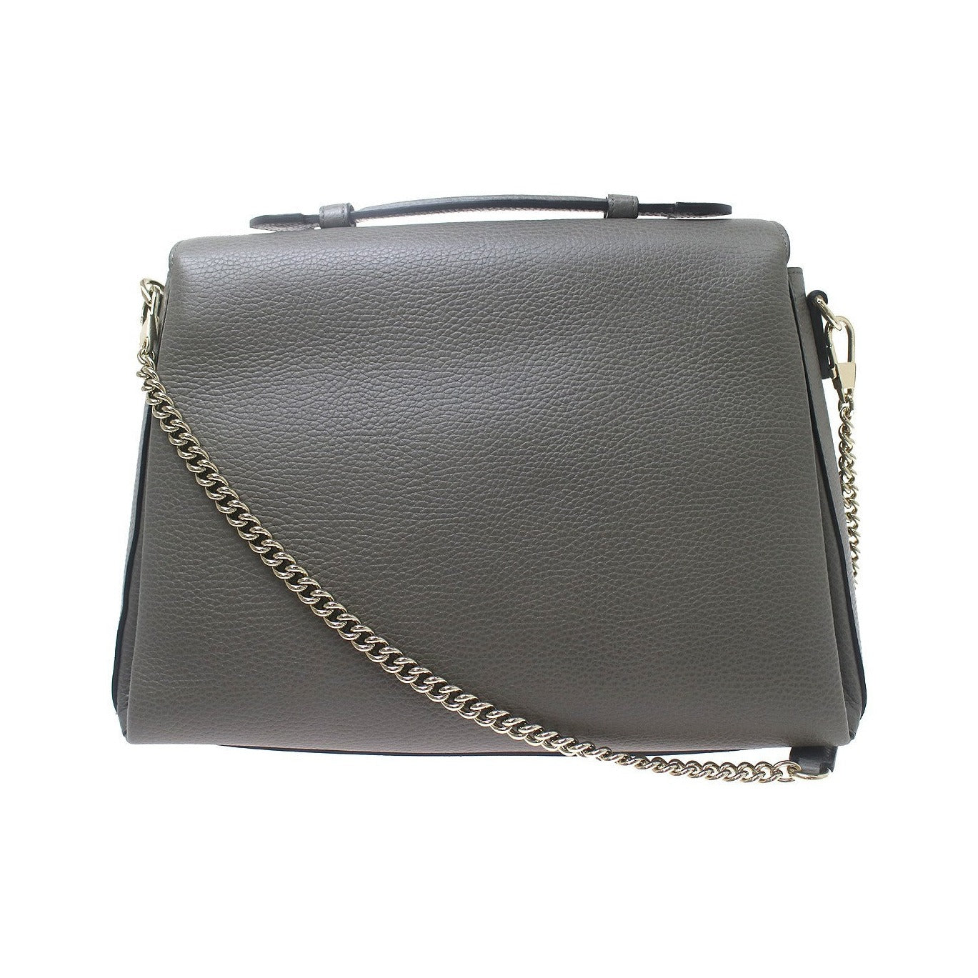 Gucci Interlocking Top Handle Leather, Gray, Leather, Shoulder Bag