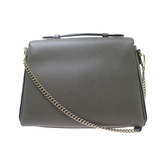 Gucci Interlocking Top Handle Leather, Gray, Leather, Shoulder Bag