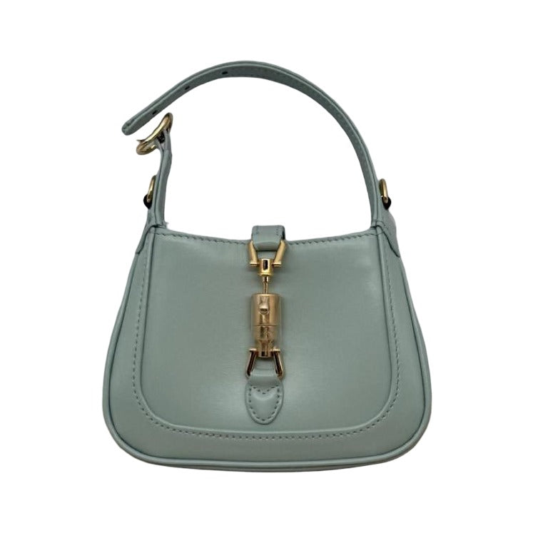 Gucci Jackie 1961 Chain Hobo Leather, Green, Leather, Shoulder Bag