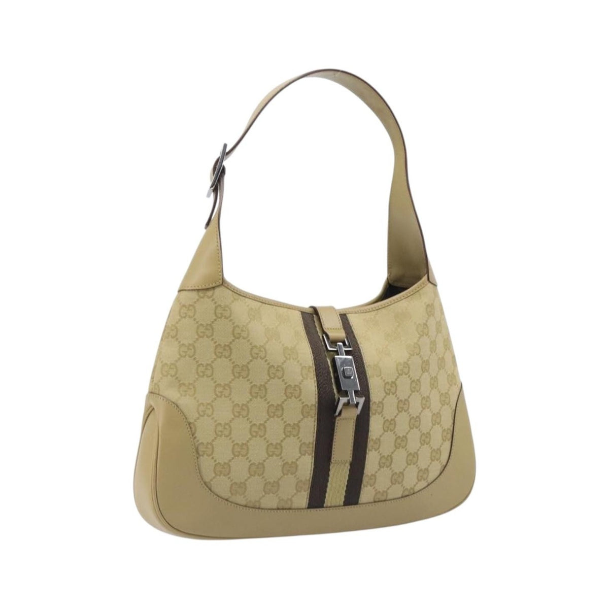 Gucci Jackie GG Canvas and Leather, Beige, Canvas, Tote Bag