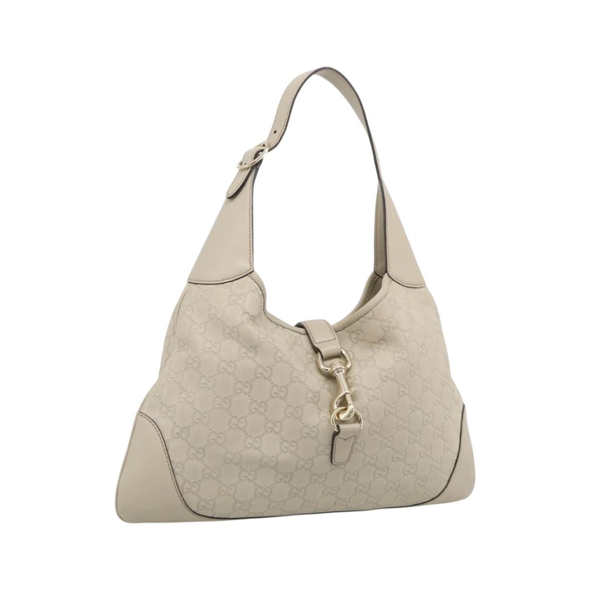 Gucci Jackie Leather, Beige, Canvas, Tote Bag
