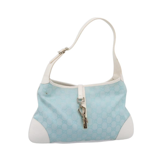 Gucci Jackie O Hobo GG Canvas with Leather, Blue, Canvas, Shoulder Bag