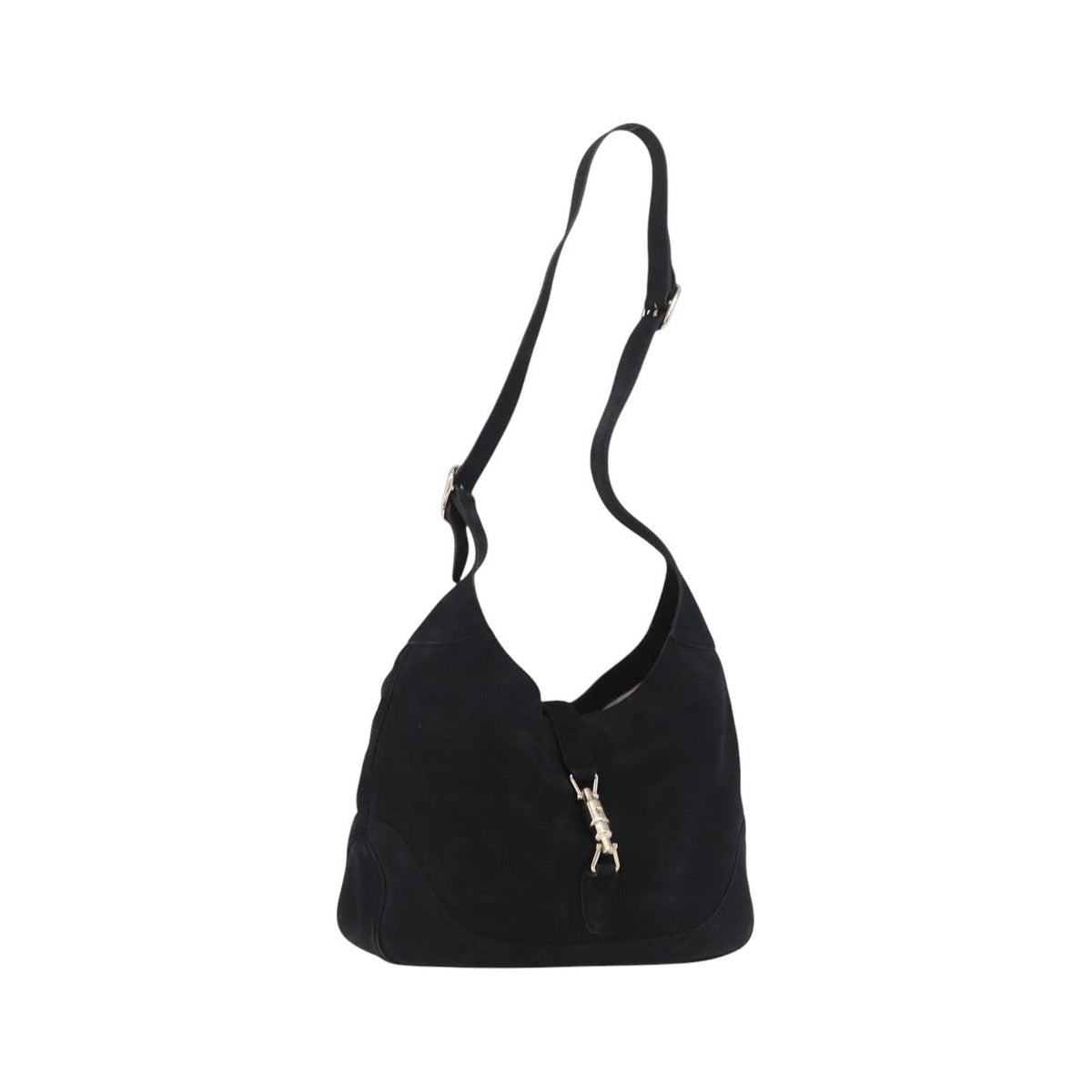 Gucci Jackie O Suede, Black, Leather, Handbag