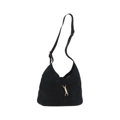 Gucci Jackie O Suede, Black, Leather, Handbag