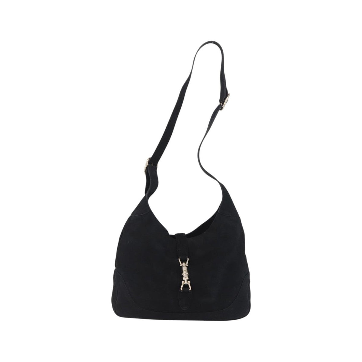 Gucci Jackie O Suede, Black, Leather, Handbag