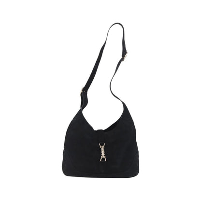 Gucci Jackie O Suede, Black, Leather, Handbag