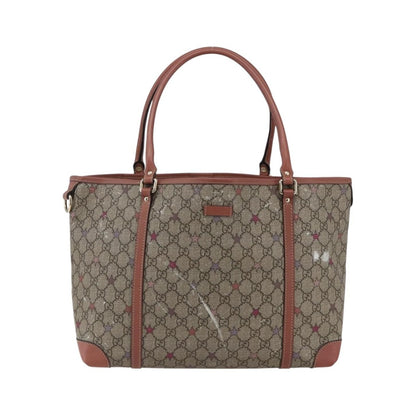Gucci Joy Plus Tote GG Coated Canvas with Leather, Beige, Canvas, Tote Bag
