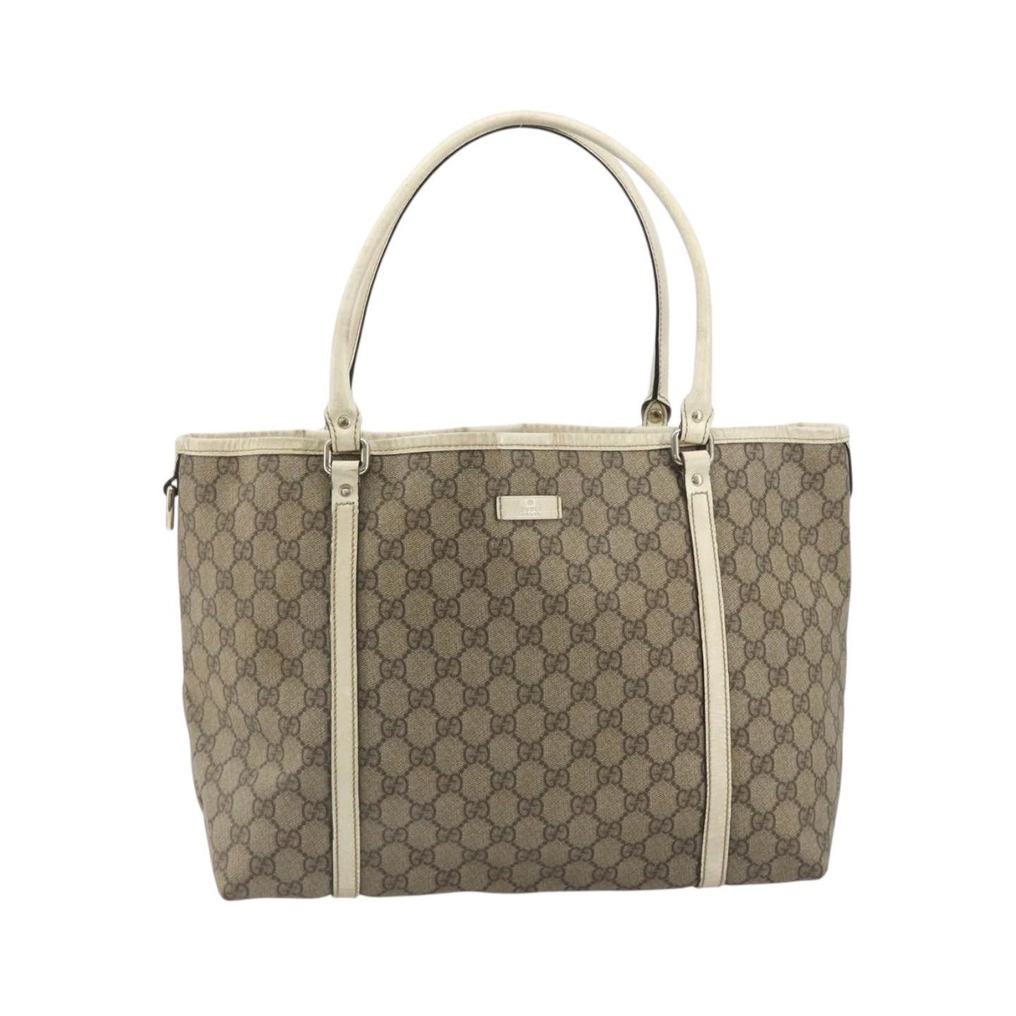 Gucci Joy Tote GG Coated Canvas with Leather, Beige, Canvas, Tote Bag