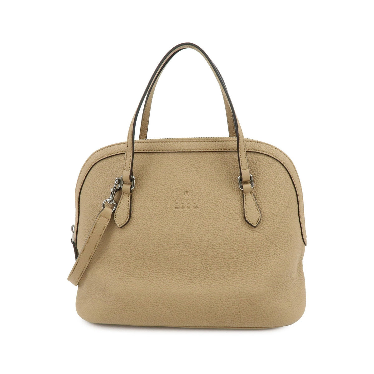 Gucci Lady Dollar Dome Satchel Leather, Beige, Leather, Handbag