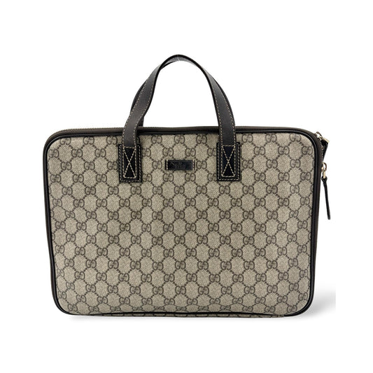 Gucci Laptop GG Coated Canvas, Brown, Canvas, Handbag