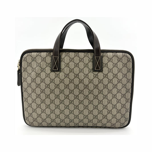 Gucci Laptop GG Coated Canvas, Brown, Canvas, Handbag