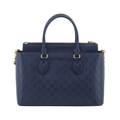 Gucci Linea A Convertible Guccissima Leather, Navy, Leather, Tote Bag
