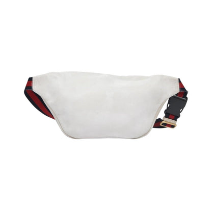 Gucci Logo Belt Leather with Enamel Buckle, White, Leather, Belt