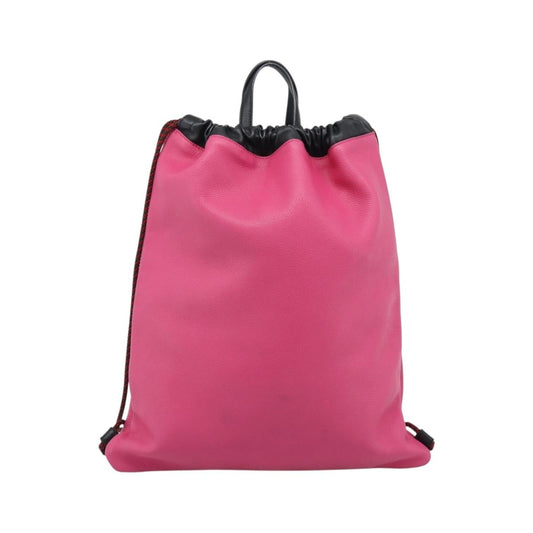 Gucci Logo Drawstring Printed Leather, Pink, Leather, Backpack