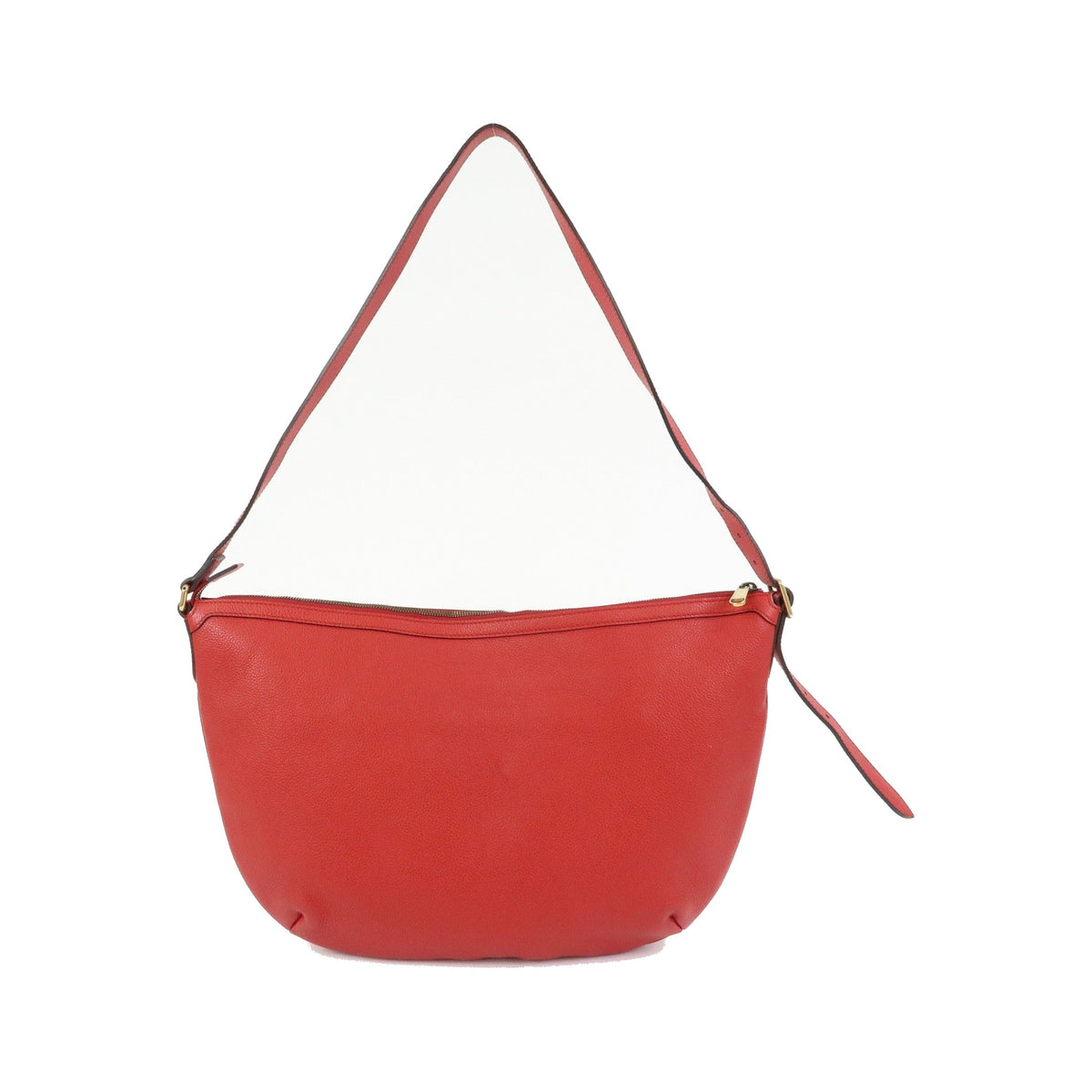 Gucci Logo Half-Moon Hobo Printed Leather, Red, Leather, Shoulder Bag