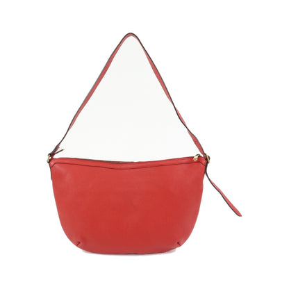 Gucci Logo Half-Moon Hobo Printed Leather, Red, Leather, Shoulder Bag