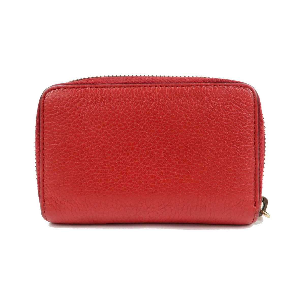 Gucci Logo Zip Card Case Printed Leather, Red, Leather, Wallet