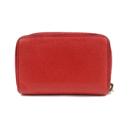 Gucci Logo Zip Card Case Printed Leather, Red, Leather, Wallet