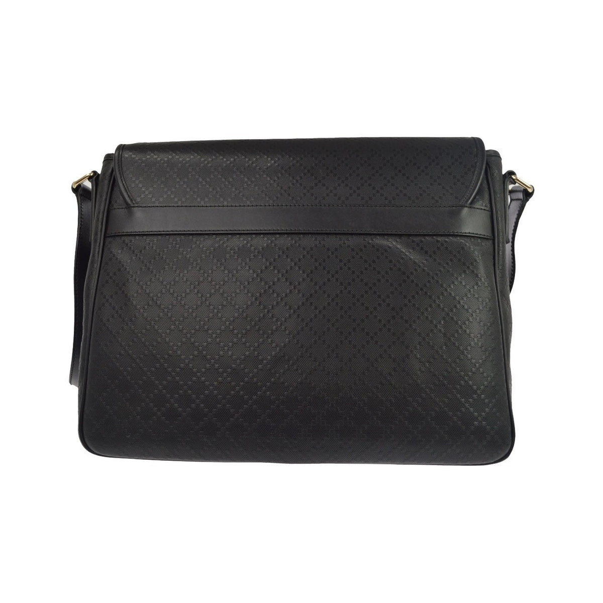 Gucci Lux Flap Messenger Diamante Leather, Black, Leather, Shoulder Bag