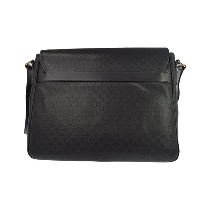 Gucci Lux Flap Messenger Diamante Leather, Black, Leather, Shoulder Bag