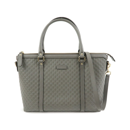 Gucci Margaux Microguccissima Leather, Gray, Leather, Tote Bag