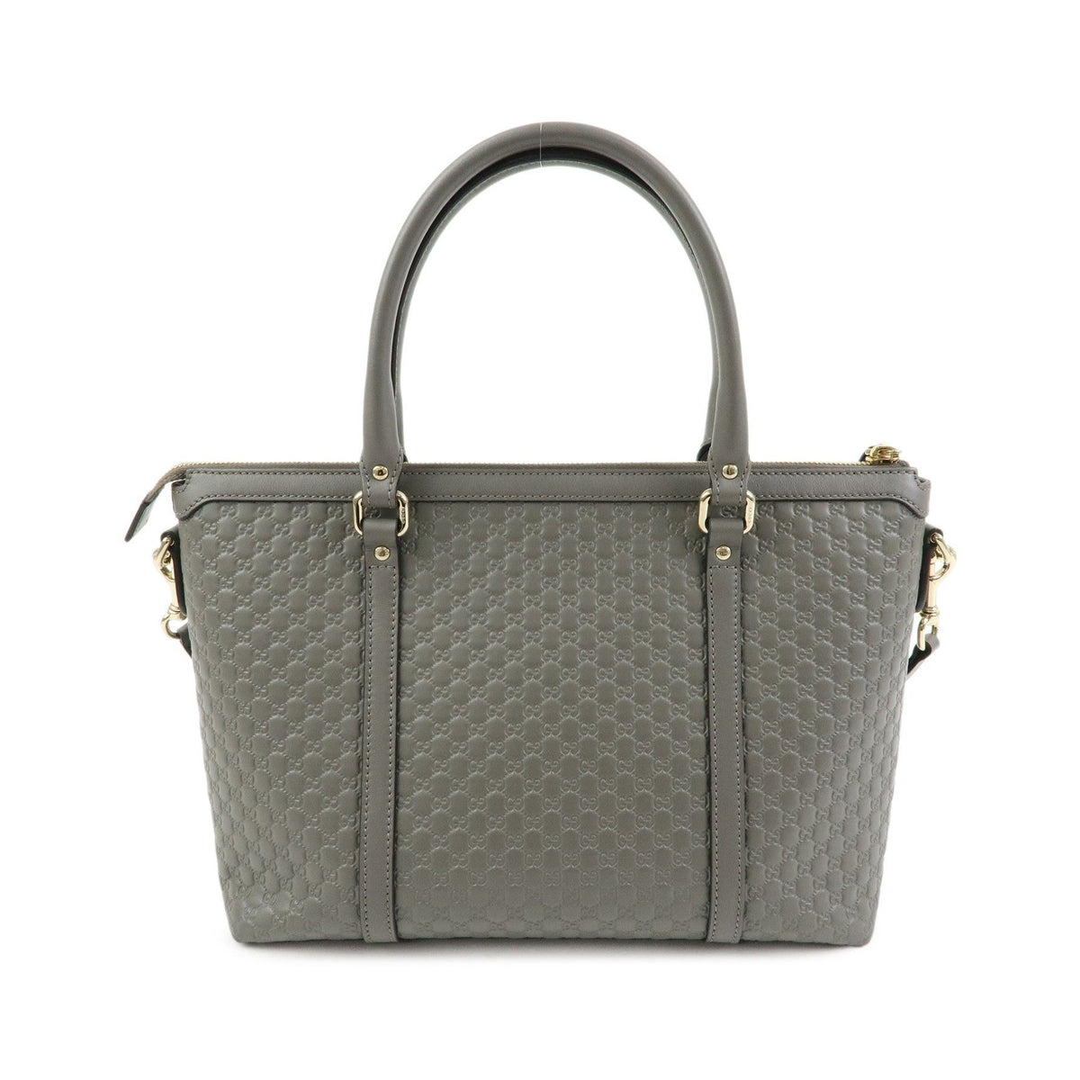 Gucci Margaux Microguccissima Leather, Gray, Leather, Tote Bag