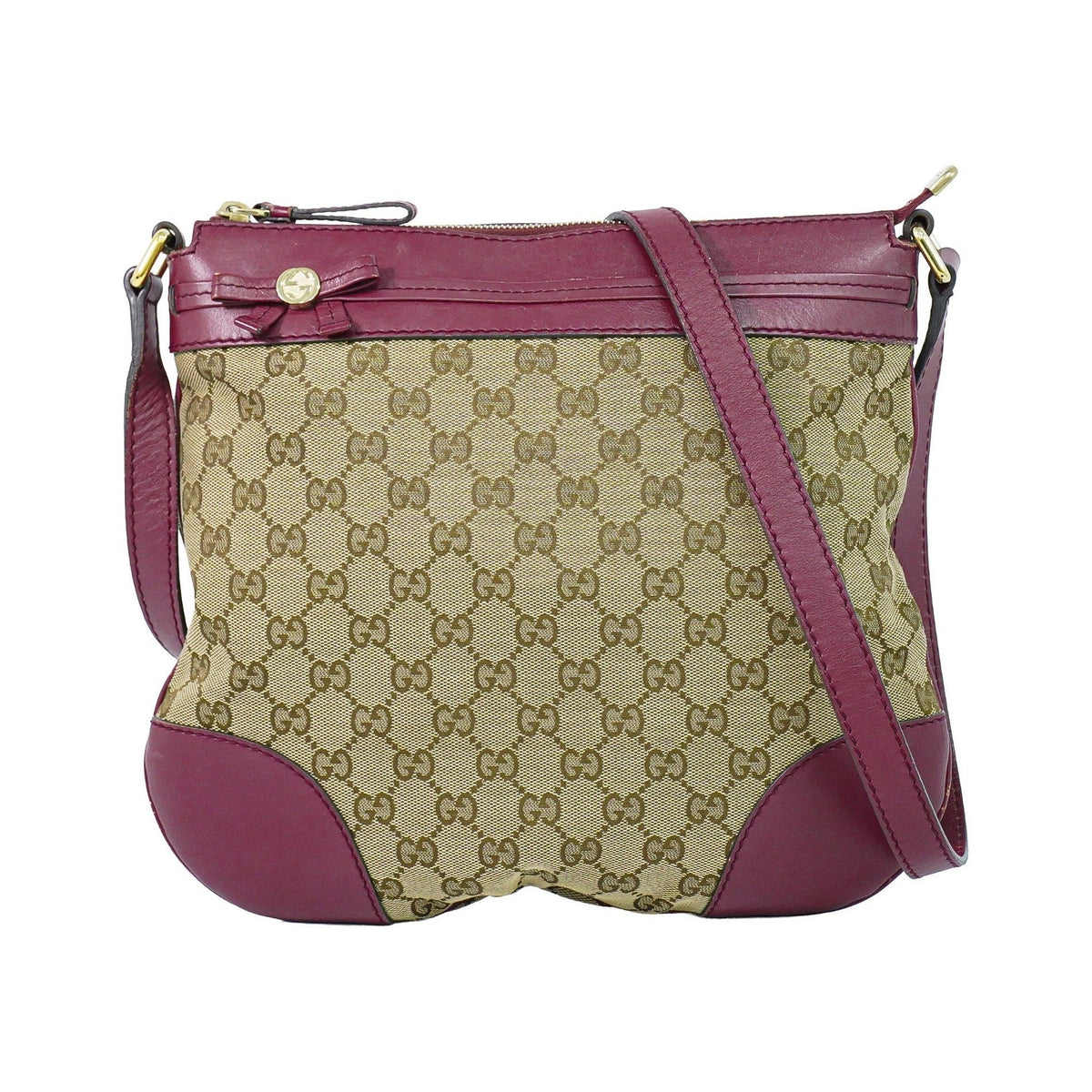 Gucci Mayfair Messenger GG Canvas and Leather, Beige, Canvas, Shoulder Bag