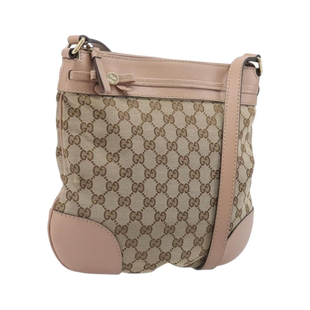 Gucci Mayfair Messenger GG Canvas and Leather, Beige, Canvas, Shoulder Bag