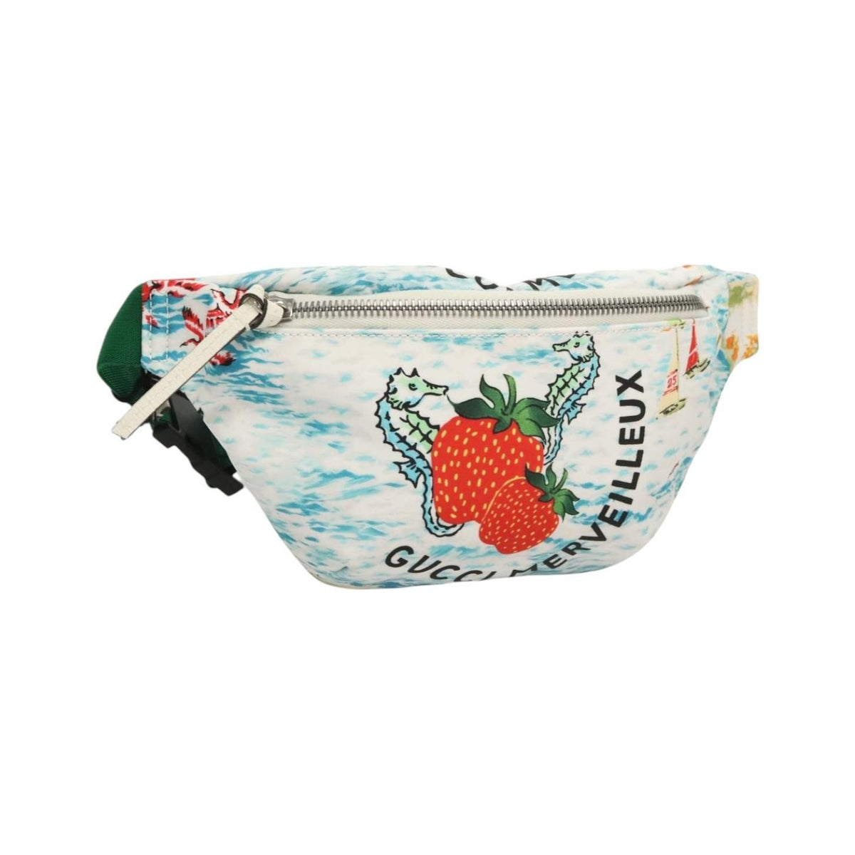 Gucci Merveilleux Belt Printed Nylon, White, Nylon, Belt