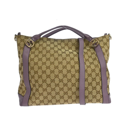 Gucci Miss GG Tote GG Canvas with Leather, Beige, Canvas, Handbag