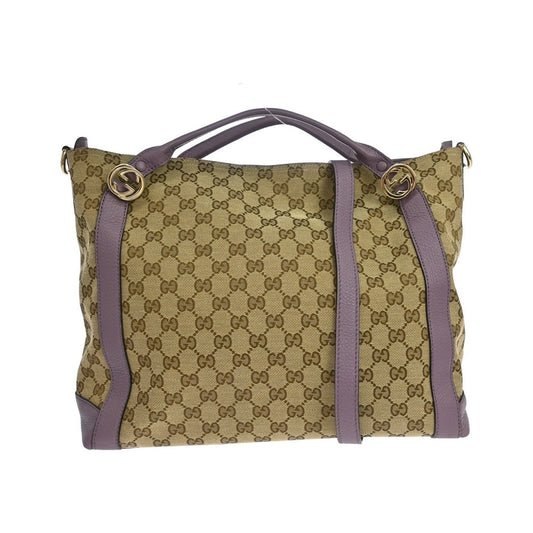 Gucci Miss GG Tote GG Canvas with Leather, Beige, Canvas, Handbag