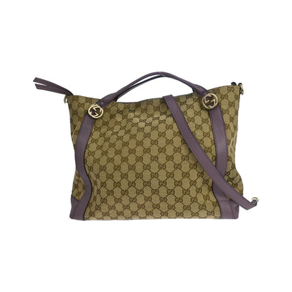 Gucci Miss GG Tote GG Canvas with Leather, Beige, Canvas, Handbag