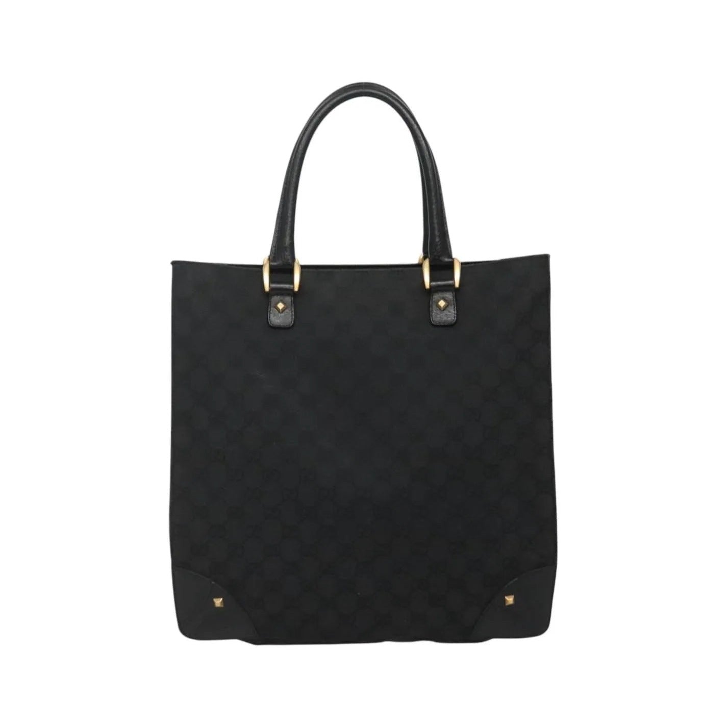 Gucci Nailhead Tote GG Canvas, Black, Canvas, Tote Bag