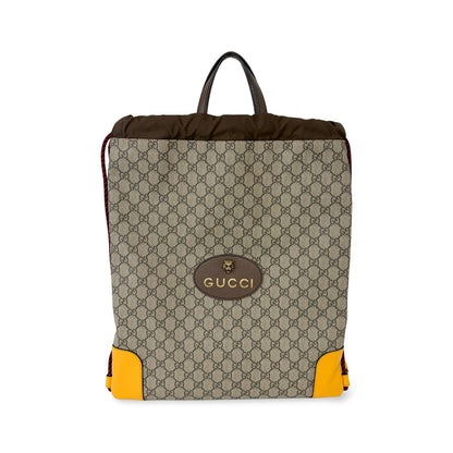 Gucci Neo Vintage Drawstring GG Coated Canvas, Beige, Canvas, Backpack