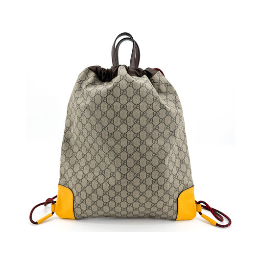 Gucci Neo Vintage Drawstring GG Coated Canvas, Beige, Canvas, Backpack