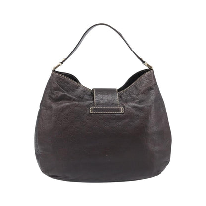 Gucci New Ladies Web Hobo Guccissima Leather, Brown, Leather, Shoulder Bag